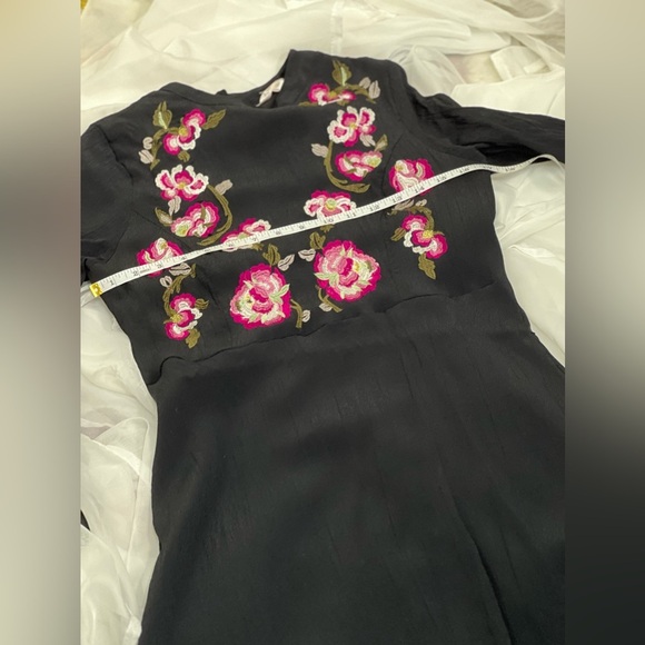 Nanette Lepore Black Whimsigoth Floral Embroidered Fit & Flare Mini Dress 12 - Picture 11 of 14
